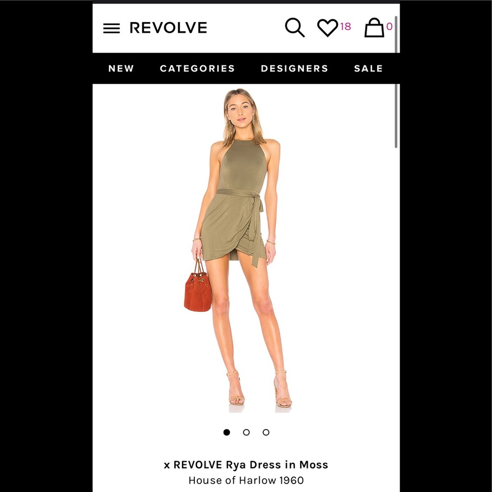 House of Harlow x Revolve Rya Dress in Moss XS
